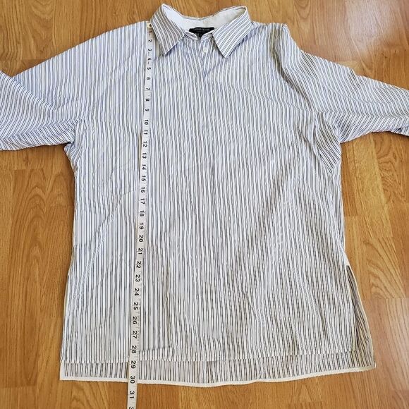 Lafayette 148 Victoria Oceanic Striped Blouse size Large - Picture 10 of 13